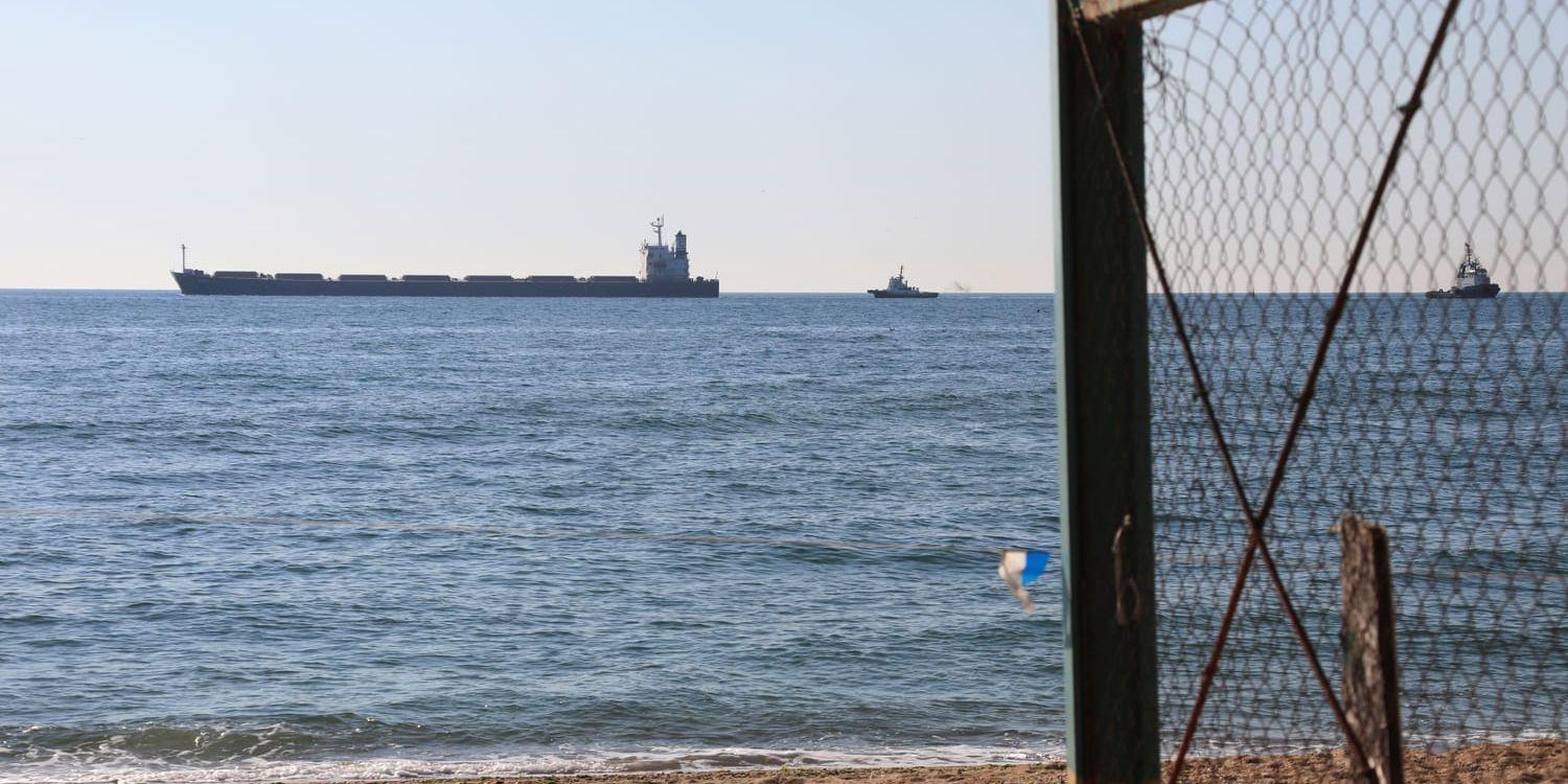 Ett annat spannmålsfartyg som lämnade en ukrainsk hamn vid Svarta havet somras. Arkivbild.