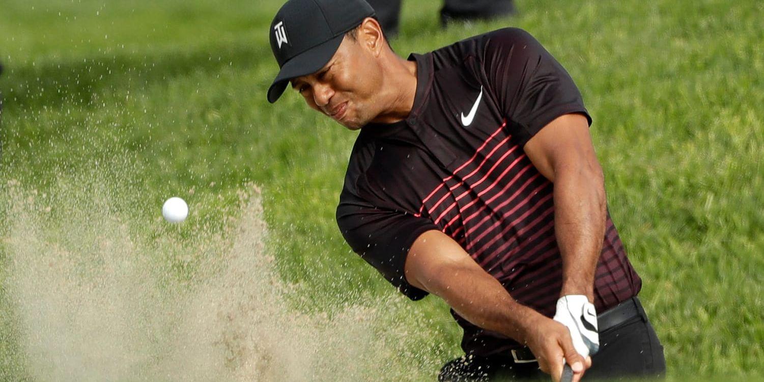 Tiger Woods på nionde hålet i PGA-comebacken.