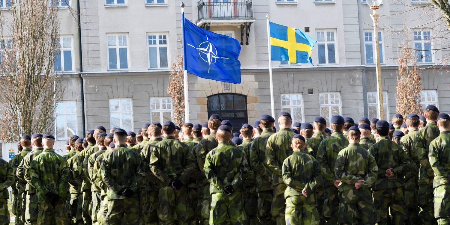 ”Avtalet ger USA delägarskap i 17 militäranläggningar i Sverige. Lv6 i Halmstad är en av dem.”