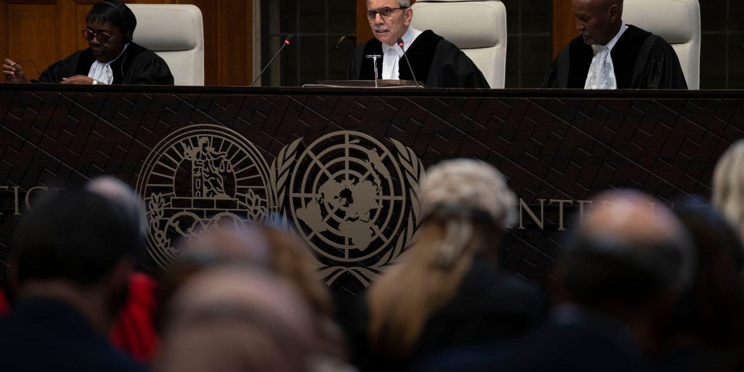 Internationella domstolen i Haags ordförande Nawaf Salam vid dagens dom om Rafah.