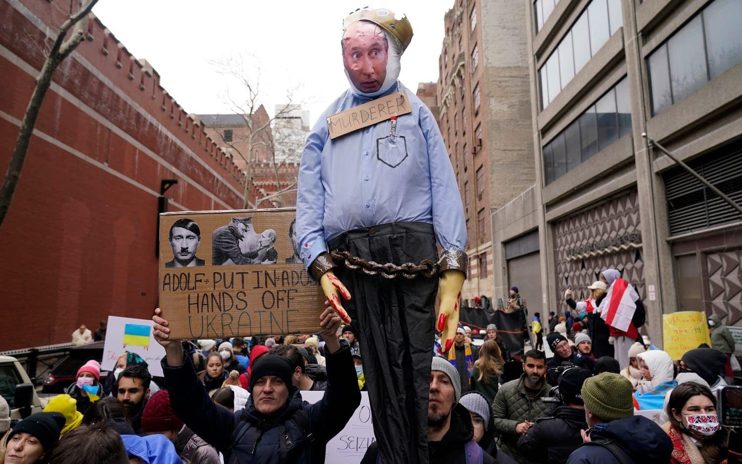 Protester i New York, USA.